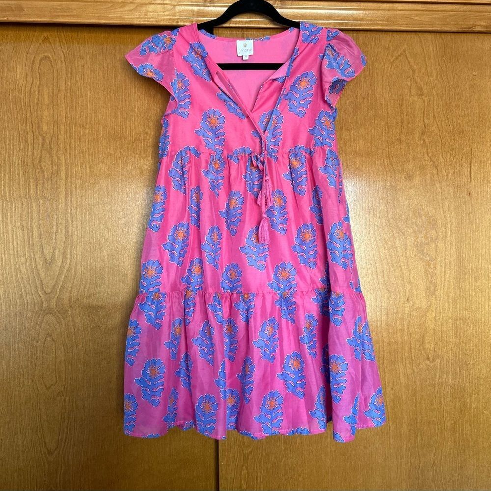 J. Marie Piper Ruffle Mini Dress Pink Size XS